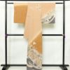 訪問着 良品 縮緬 一つ紋付き 正絹 古典柄 袷仕立て 身丈159cm 裄丈64cm リサイクル着物 着物 箔 金彩 入学式 卒業式 七五三 お宮参り フォーマル 菊 萩 茶_画像2
