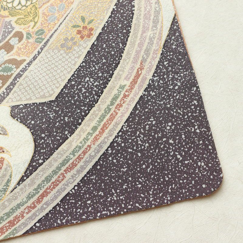 訪問着 良品 縮緬 一つ紋付き 正絹 古典柄 袷仕立て 身丈159cm 裄丈64cm リサイクル着物 着物 箔 金彩 入学式 卒業式 七五三 お宮参り フォーマル 菊 萩 茶_画像17