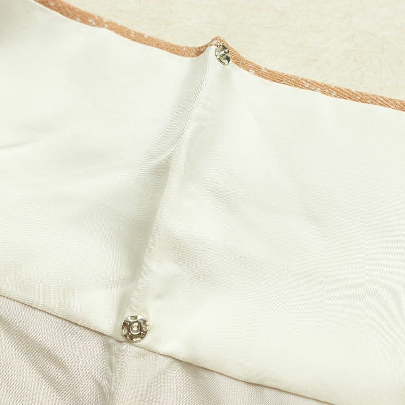 訪問着 良品 縮緬 一つ紋付き 正絹 古典柄 袷仕立て 身丈159cm 裄丈64cm リサイクル着物 着物 箔 金彩 入学式 卒業式 七五三 お宮参り フォーマル 菊 萩 茶_画像21