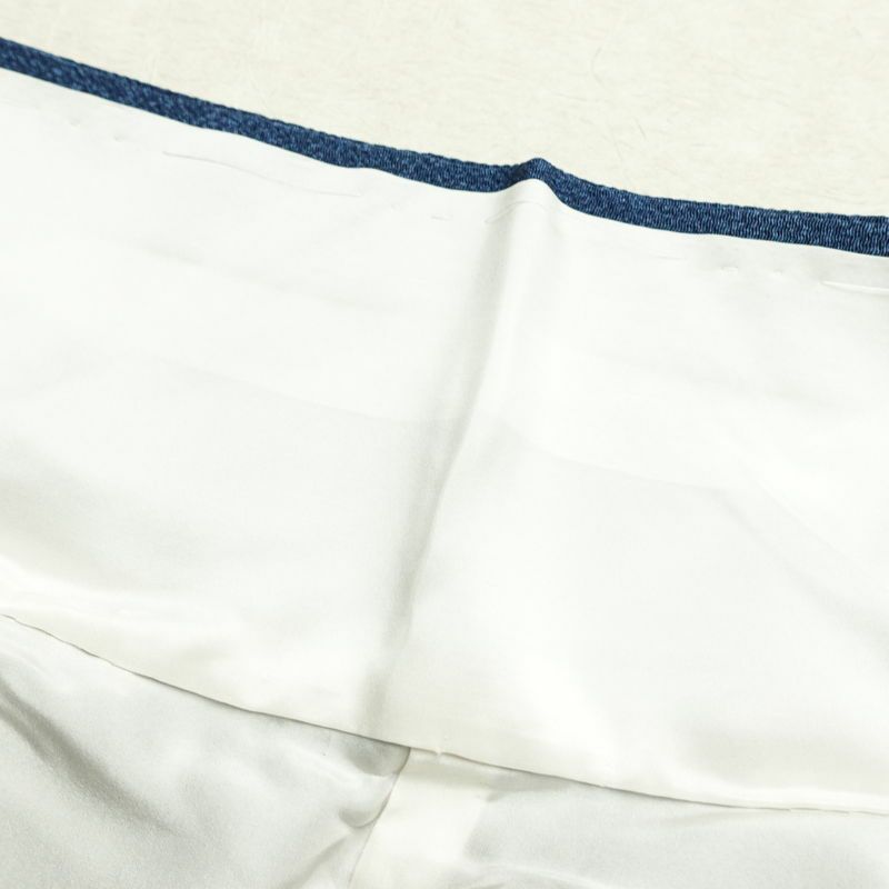 付け下げ 縮緬 一つ紋付き 正絹 古典柄 袷仕立て 身丈159cm 裄丈66cm リサイクル着物 着物 卒業式 パーティー フォーマル 青・紺_画像20