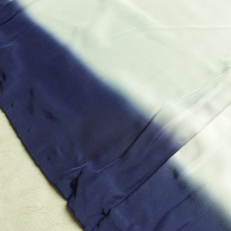 付け下げ 縮緬 一つ紋付き 正絹 古典柄 袷仕立て 身丈159cm 裄丈66cm リサイクル着物 着物 卒業式 パーティー フォーマル 青・紺_画像21