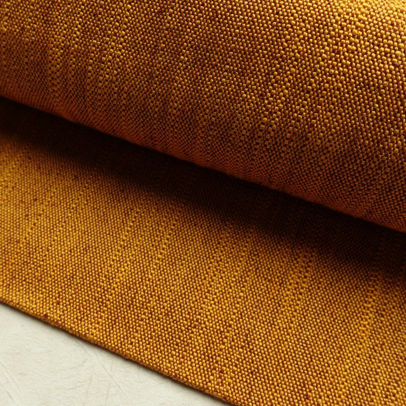 名古屋帯 全通柄 正絹 その他の柄 松葉仕立て なごや帯 リサイクル帯 帯 シンプル 紬地 黄・黄土色_画像7