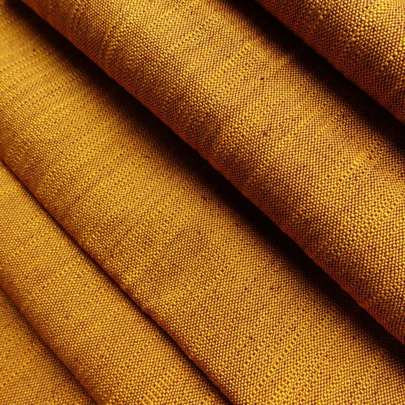 名古屋帯 全通柄 正絹 その他の柄 松葉仕立て なごや帯 リサイクル帯 帯 シンプル 紬地 黄・黄土色_画像18