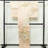訪問着 美品 金駒刺繍 綸子 正絹 古典柄 袷仕立て 身丈161cm 裄丈65cm リサイクル着物 着物 箔 金彩 入学式 卒業式 結婚式 七五三 お宮参り フォーマル 菊 ピンク_画像2