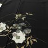 付け下げ 一つ紋付き 正絹 木の葉・植物柄 袷仕立て 身丈166cm 裄丈68.5cm リサイクル着物 着物 箔 金彩 卒業式 フォーマル シンプル 黒_画像5