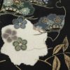 付け下げ 一つ紋付き 正絹 木の葉・植物柄 袷仕立て 身丈166cm 裄丈68.5cm リサイクル着物 着物 箔 金彩 卒業式 フォーマル シンプル 黒_画像7