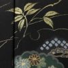 付け下げ 一つ紋付き 正絹 木の葉・植物柄 袷仕立て 身丈166cm 裄丈68.5cm リサイクル着物 着物 箔 金彩 卒業式 フォーマル シンプル 黒_画像9