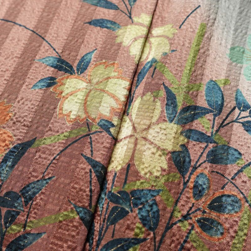 訪問着 美品 しつけ糸付き 正絹 花柄 袷仕立て 身丈161cm 裄丈63.5cm リサイクル着物 着物 箔 金彩 入学式 卒業式 お宮参り フォーマル 桜 多色使い_画像7