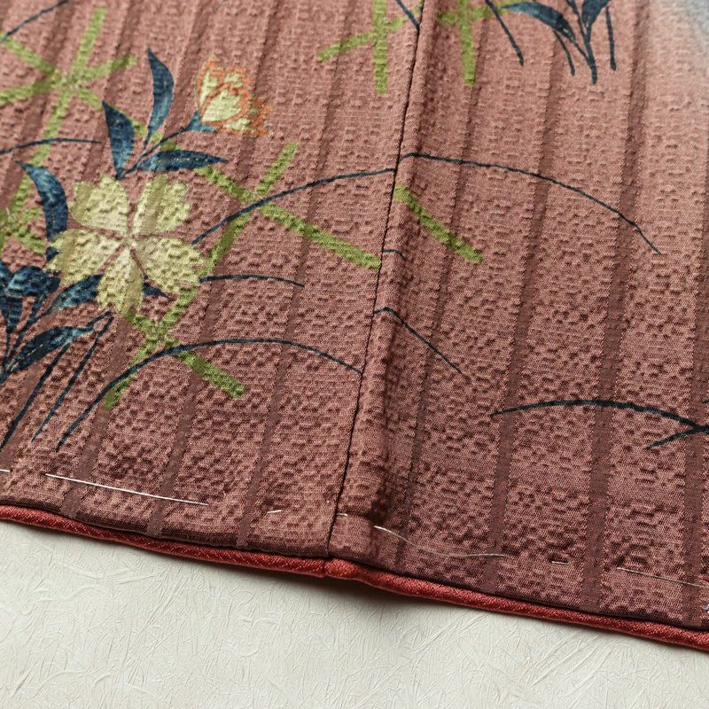 訪問着 美品 しつけ糸付き 正絹 花柄 袷仕立て 身丈161cm 裄丈63.5cm リサイクル着物 着物 箔 金彩 入学式 卒業式 お宮参り フォーマル 桜 多色使い_画像12