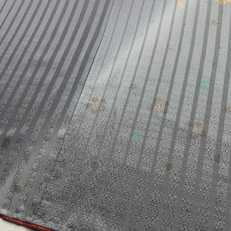 訪問着 美品 しつけ糸付き 正絹 花柄 袷仕立て 身丈161cm 裄丈63.5cm リサイクル着物 着物 箔 金彩 入学式 卒業式 お宮参り フォーマル 桜 多色使い_画像13