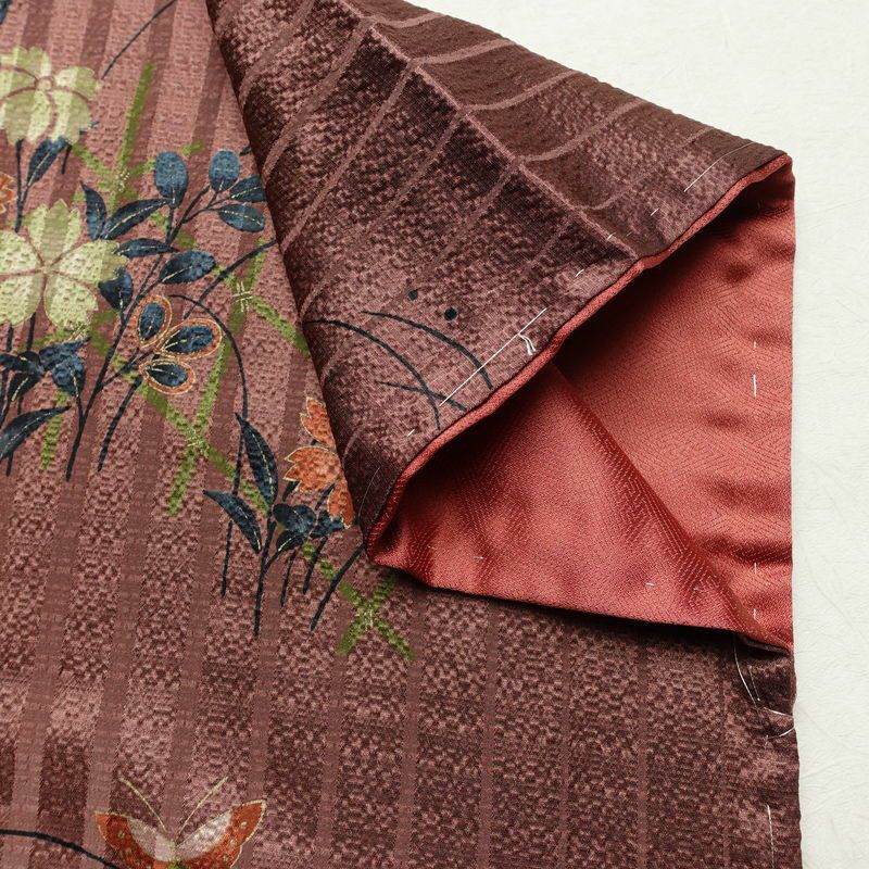 訪問着 美品 しつけ糸付き 正絹 花柄 袷仕立て 身丈161cm 裄丈63.5cm リサイクル着物 着物 箔 金彩 入学式 卒業式 お宮参り フォーマル 桜 多色使い_画像15