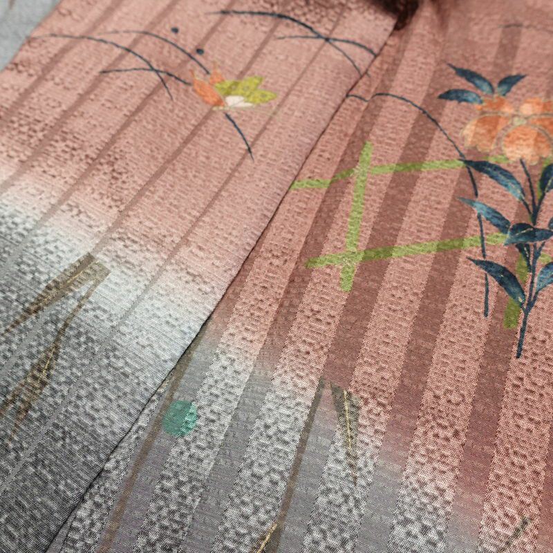 訪問着 美品 しつけ糸付き 正絹 花柄 袷仕立て 身丈161cm 裄丈63.5cm リサイクル着物 着物 箔 金彩 入学式 卒業式 お宮参り フォーマル 桜 多色使い_画像18