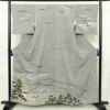 訪問着 美品 落款入り 正絹 風景柄 袷仕立て 身丈159cm 裄丈67cm リサイクル着物 着物 箔 共八掛 銀彩 卒業式 フォーマル グレー_画像1