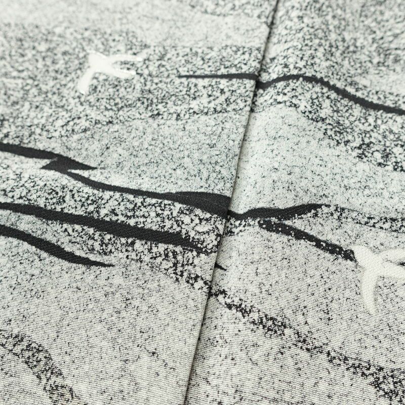 訪問着 美品 落款入り 正絹 風景柄 袷仕立て 身丈159cm 裄丈67cm リサイクル着物 着物 箔 共八掛 銀彩 卒業式 フォーマル グレー_画像8