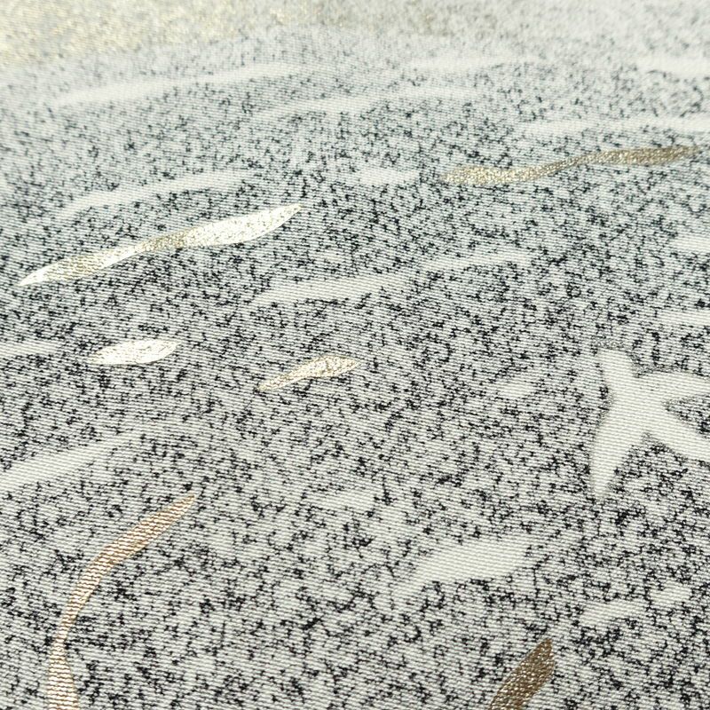 訪問着 美品 落款入り 正絹 風景柄 袷仕立て 身丈159cm 裄丈67cm リサイクル着物 着物 箔 共八掛 銀彩 卒業式 フォーマル グレー_画像9