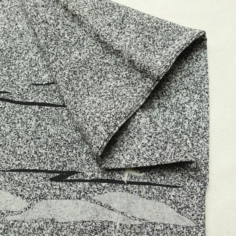 訪問着 美品 落款入り 正絹 風景柄 袷仕立て 身丈159cm 裄丈67cm リサイクル着物 着物 箔 共八掛 銀彩 卒業式 フォーマル グレー_画像16