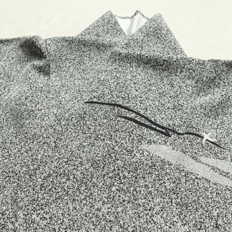 訪問着 美品 落款入り 正絹 風景柄 袷仕立て 身丈159cm 裄丈67cm リサイクル着物 着物 箔 共八掛 銀彩 卒業式 フォーマル グレー_画像18