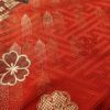 振袖 良品 金駒刺繍 正絹 花柄 袷仕立て 身丈161cm 裄丈66cm リサイクル着物 着物 箔 金彩 成人式 二十歳 二十歳の集い パーティー 萩 フォーマル 赤・朱_画像12