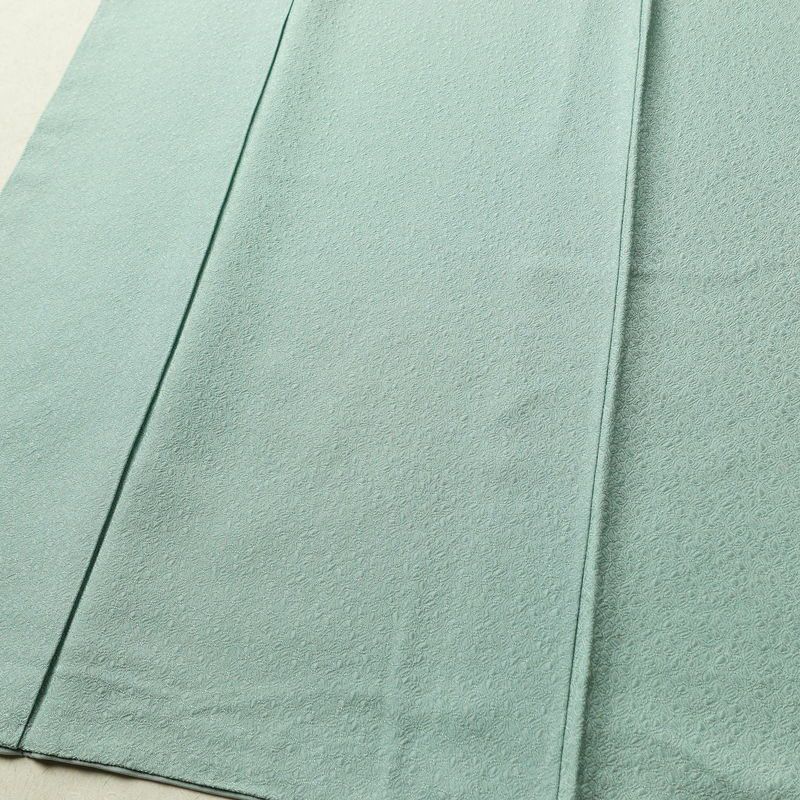 色無地 一つ紋付き 寿光織 伝統工芸茶染 正絹 花柄 袷仕立て 身丈163.5cm 裄丈68cm リサイクル着物 着物 お茶会 フォーマル 緑・うぐいす色_画像4