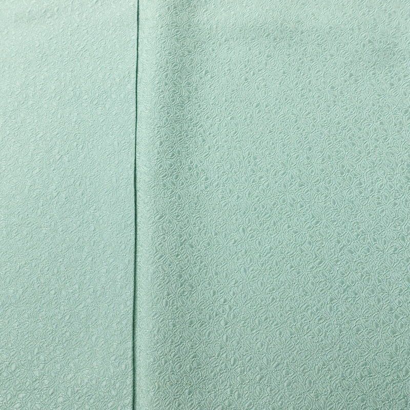 色無地 一つ紋付き 寿光織 伝統工芸茶染 正絹 花柄 袷仕立て 身丈163.5cm 裄丈68cm リサイクル着物 着物 お茶会 フォーマル 緑・うぐいす色_画像6