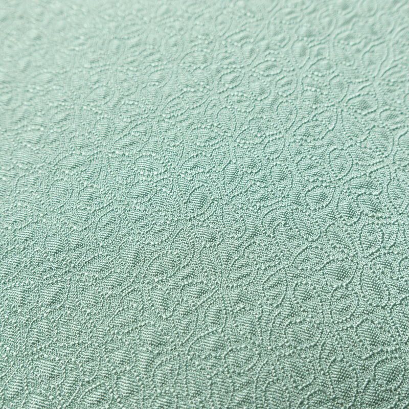 色無地 一つ紋付き 寿光織 伝統工芸茶染 正絹 花柄 袷仕立て 身丈163.5cm 裄丈68cm リサイクル着物 着物 お茶会 フォーマル 緑・うぐいす色_画像7