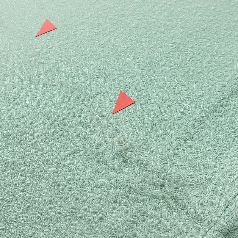 色無地 一つ紋付き 寿光織 伝統工芸茶染 正絹 花柄 袷仕立て 身丈163.5cm 裄丈68cm リサイクル着物 着物 お茶会 フォーマル 緑・うぐいす色_画像12