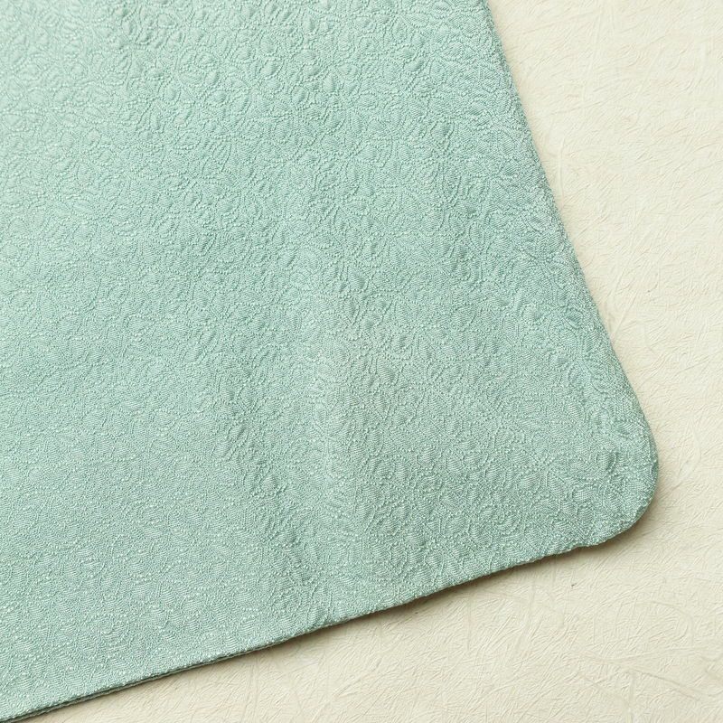 色無地 一つ紋付き 寿光織 伝統工芸茶染 正絹 花柄 袷仕立て 身丈163.5cm 裄丈68cm リサイクル着物 着物 お茶会 フォーマル 緑・うぐいす色_画像16