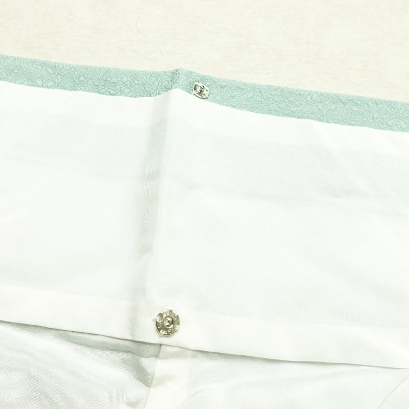 色無地 一つ紋付き 寿光織 伝統工芸茶染 正絹 花柄 袷仕立て 身丈163.5cm 裄丈68cm リサイクル着物 着物 お茶会 フォーマル 緑・うぐいす色_画像20