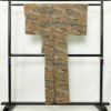 小紋 縮緬 総柄 正絹 風景柄 袷仕立て 身丈149cm 裄丈62.5cm リサイクル着物 着物 黄・黄土色_画像2