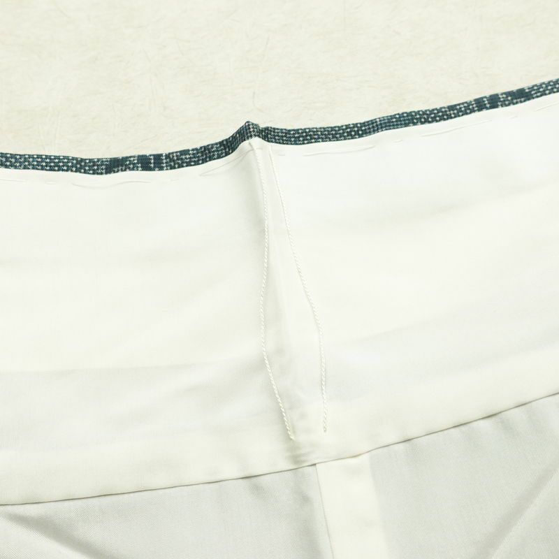 紬 しつけ糸付き 正絹 花柄 袷仕立て 身丈154cm 裄丈65.5cm リサイクル着物 着物 青・紺_画像18