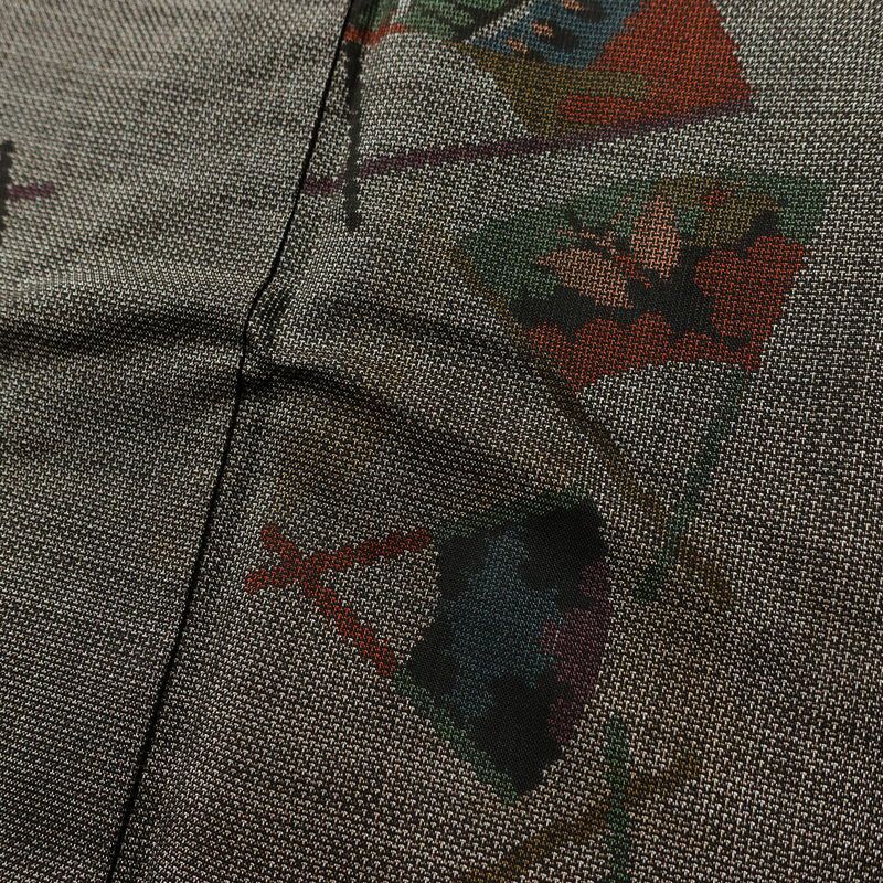 大島紬 古代染色 純泥染 証紙あり 正絹 古典柄 袷仕立て 身丈160cm 裄丈63cm リサイクル着物 着物 茶_画像8