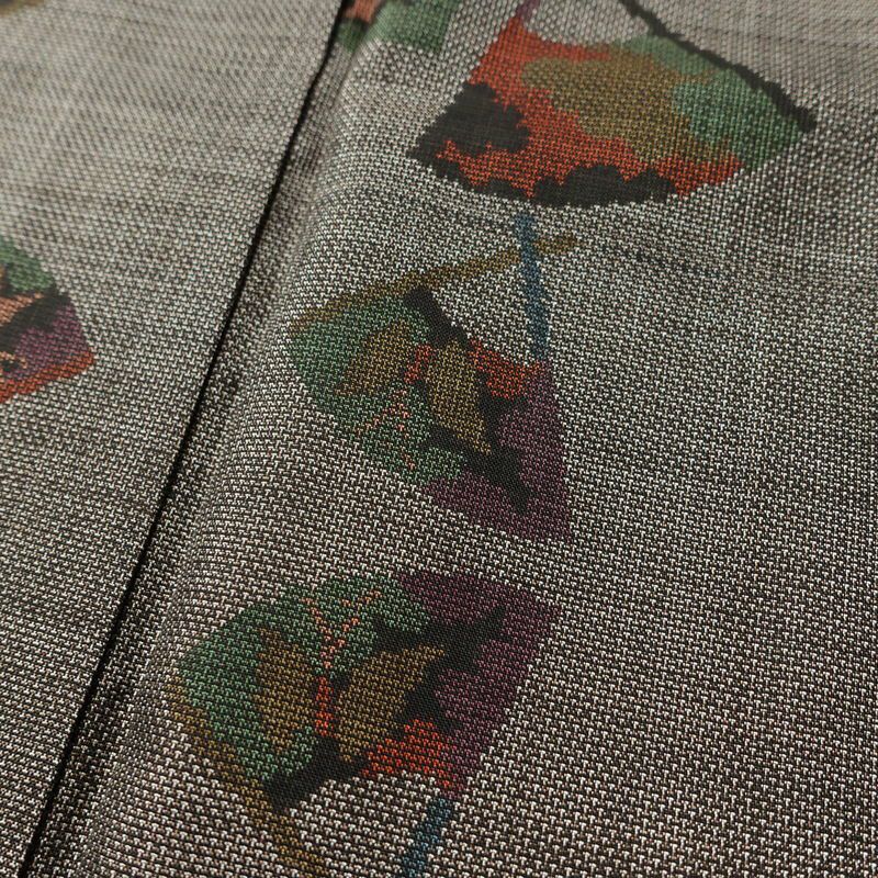 大島紬 古代染色 純泥染 証紙あり 正絹 古典柄 袷仕立て 身丈160cm 裄丈63cm リサイクル着物 着物 茶_画像10