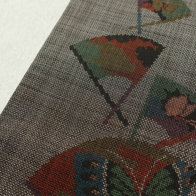 大島紬 古代染色 純泥染 証紙あり 正絹 古典柄 袷仕立て 身丈160cm 裄丈63cm リサイクル着物 着物 茶_画像11