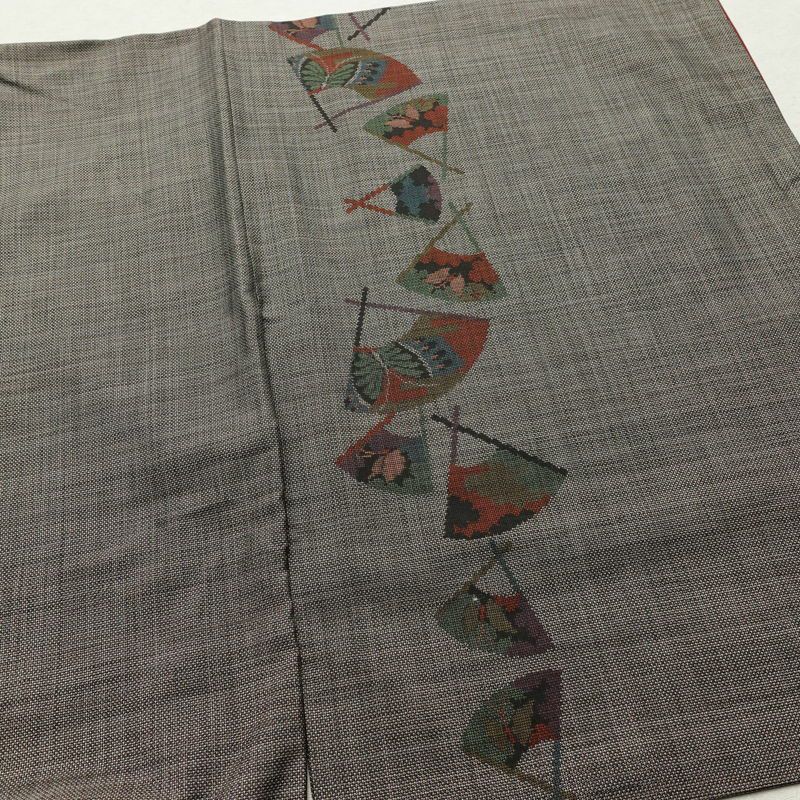 大島紬 古代染色 純泥染 証紙あり 正絹 古典柄 袷仕立て 身丈160cm 裄丈63cm リサイクル着物 着物 茶_画像13