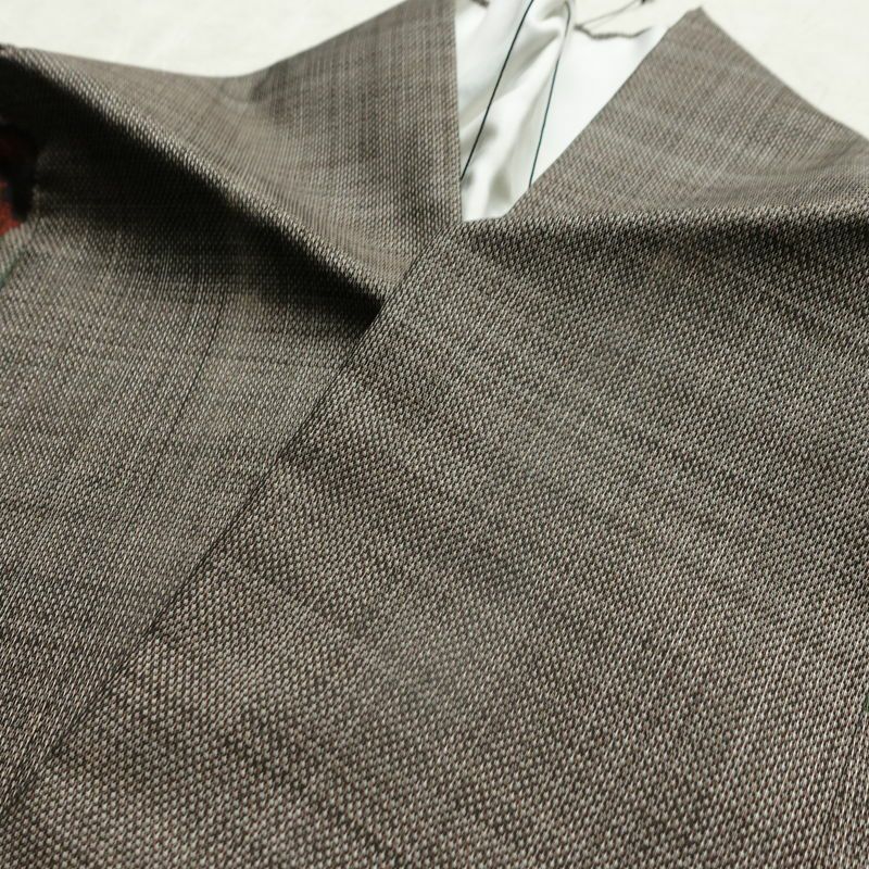 大島紬 古代染色 純泥染 証紙あり 正絹 古典柄 袷仕立て 身丈160cm 裄丈63cm リサイクル着物 着物 茶_画像17