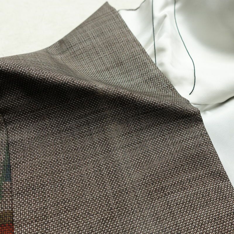 大島紬 古代染色 純泥染 証紙あり 正絹 古典柄 袷仕立て 身丈160cm 裄丈63cm リサイクル着物 着物 茶_画像18