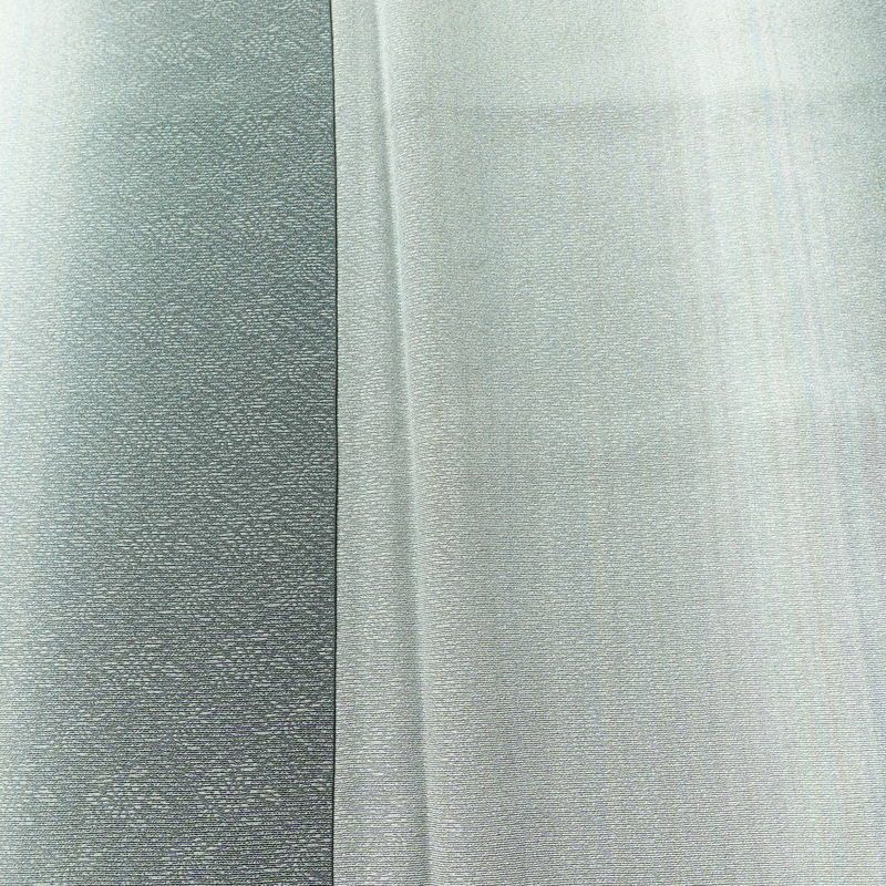 小紋 良品 しつけ糸付き 付下小紋 正絹 縞柄・線柄 袷仕立て 身丈150.5cm 裄丈63.5cm リサイクル着物 着物 緑・うぐいす色_画像6