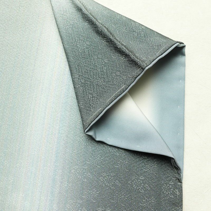 小紋 良品 しつけ糸付き 付下小紋 正絹 縞柄・線柄 袷仕立て 身丈150.5cm 裄丈63.5cm リサイクル着物 着物 緑・うぐいす色_画像14