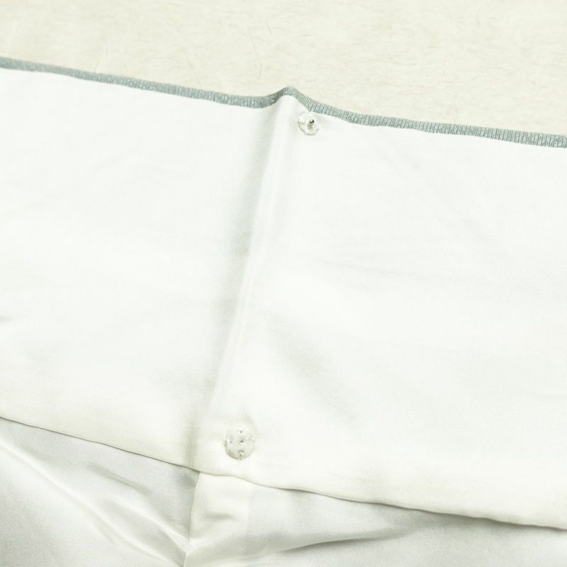 小紋 良品 しつけ糸付き 付下小紋 正絹 縞柄・線柄 袷仕立て 身丈150.5cm 裄丈63.5cm リサイクル着物 着物 緑・うぐいす色_画像18