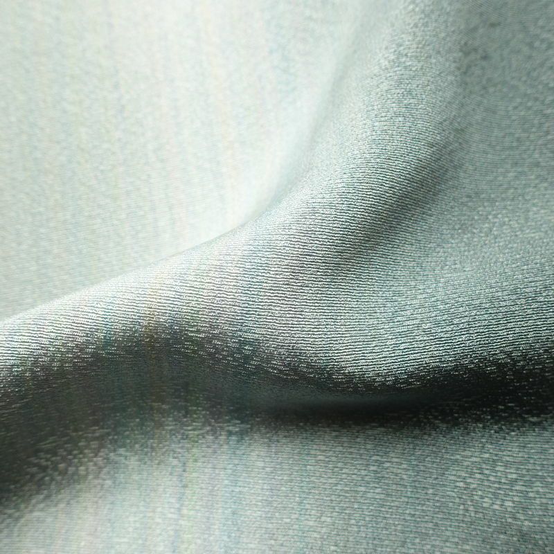 小紋 良品 しつけ糸付き 付下小紋 正絹 縞柄・線柄 袷仕立て 身丈150.5cm 裄丈63.5cm リサイクル着物 着物 緑・うぐいす色_画像19