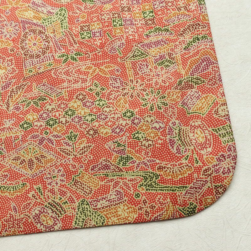 小紋 正絹 古典柄 袷仕立て 身丈153.5cm 裄丈62.5cm リサイクル着物 一部しつけ糸付き 着物 赤・朱_画像13