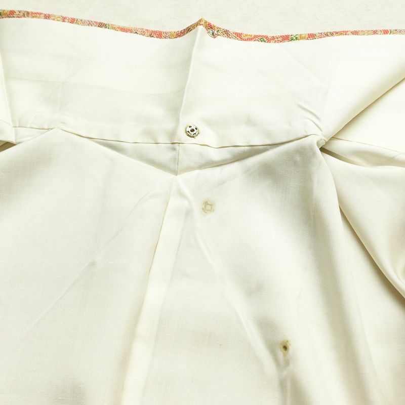 小紋 正絹 古典柄 袷仕立て 身丈153.5cm 裄丈62.5cm リサイクル着物 一部しつけ糸付き 着物 赤・朱_画像16