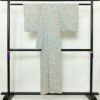 小紋 縮緬 総柄 正絹 花柄 袷仕立て 身丈149.5cm 裄丈63cm リサイクル着物 着物 青・紺_画像2