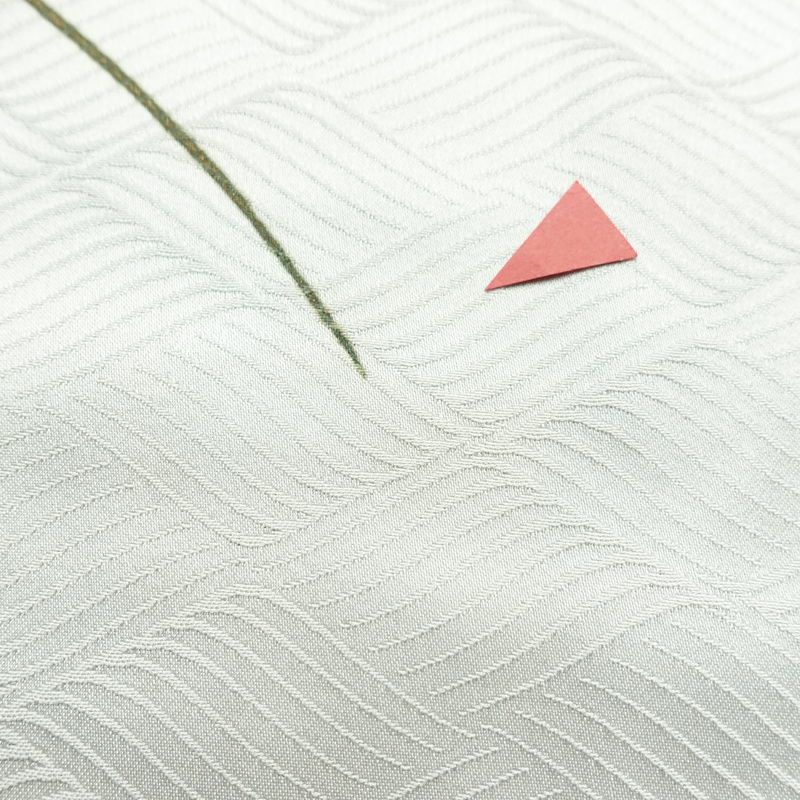 単衣 訪問着 ポリエステル 古典柄 単衣仕立て 身丈163cm 裄丈66.5cm リサイクル着物 着物 フォーマル グレー_画像14