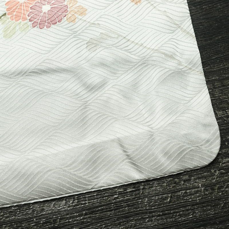 単衣 訪問着 ポリエステル 古典柄 単衣仕立て 身丈163cm 裄丈66.5cm リサイクル着物 着物 フォーマル グレー_画像17