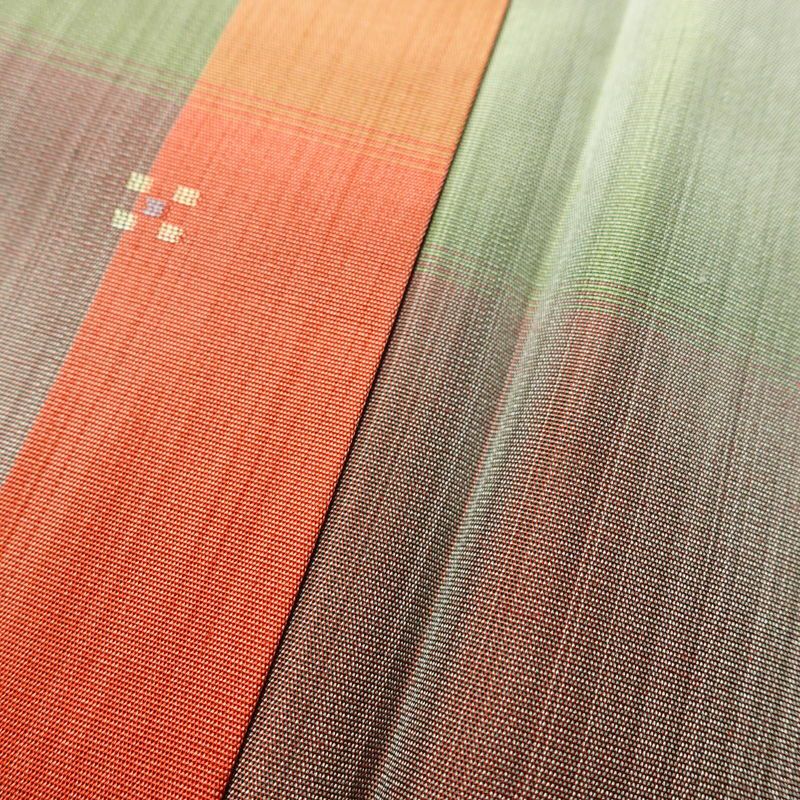 紬 良品 しつけ糸付き アンサンブル 2点セット 正絹 花柄 袷仕立て 身丈166.5cm 裄丈67.5cm リサイクル着物 着物 羽織 おしゃれ 多色使い_画像10