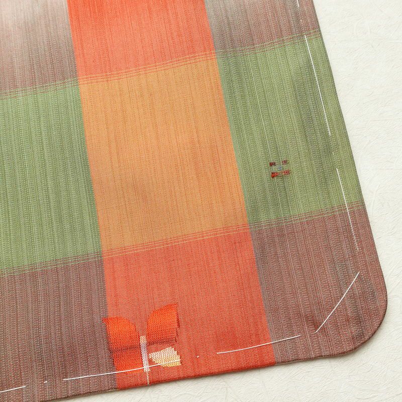 紬 良品 しつけ糸付き アンサンブル 2点セット 正絹 花柄 袷仕立て 身丈166.5cm 裄丈67.5cm リサイクル着物 着物 羽織 おしゃれ 多色使い_画像14