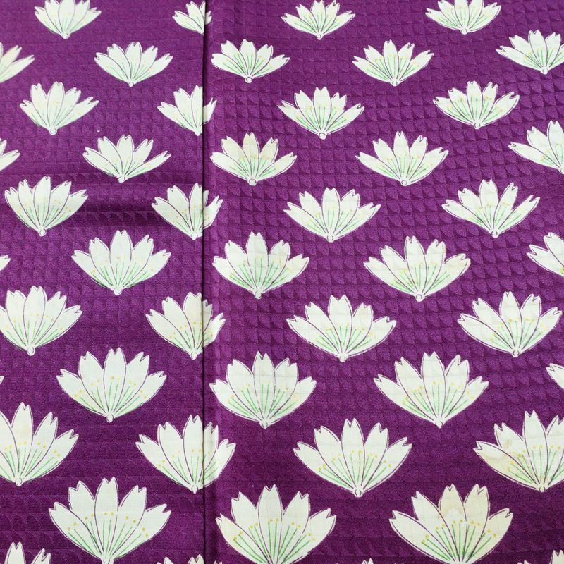 小紋 付下小紋 正絹 花柄 袷仕立て 身丈160cm 裄丈64.5cm リサイクル着物 着物 紫・藤色_画像6