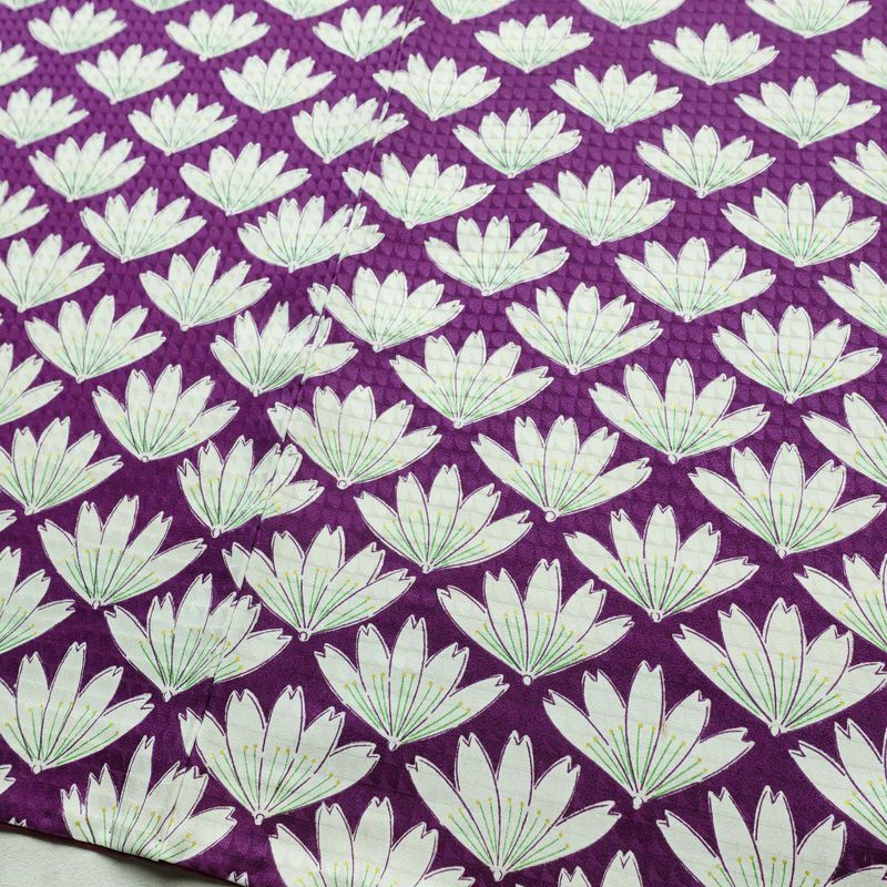 小紋 付下小紋 正絹 花柄 袷仕立て 身丈160cm 裄丈64.5cm リサイクル着物 着物 紫・藤色_画像12