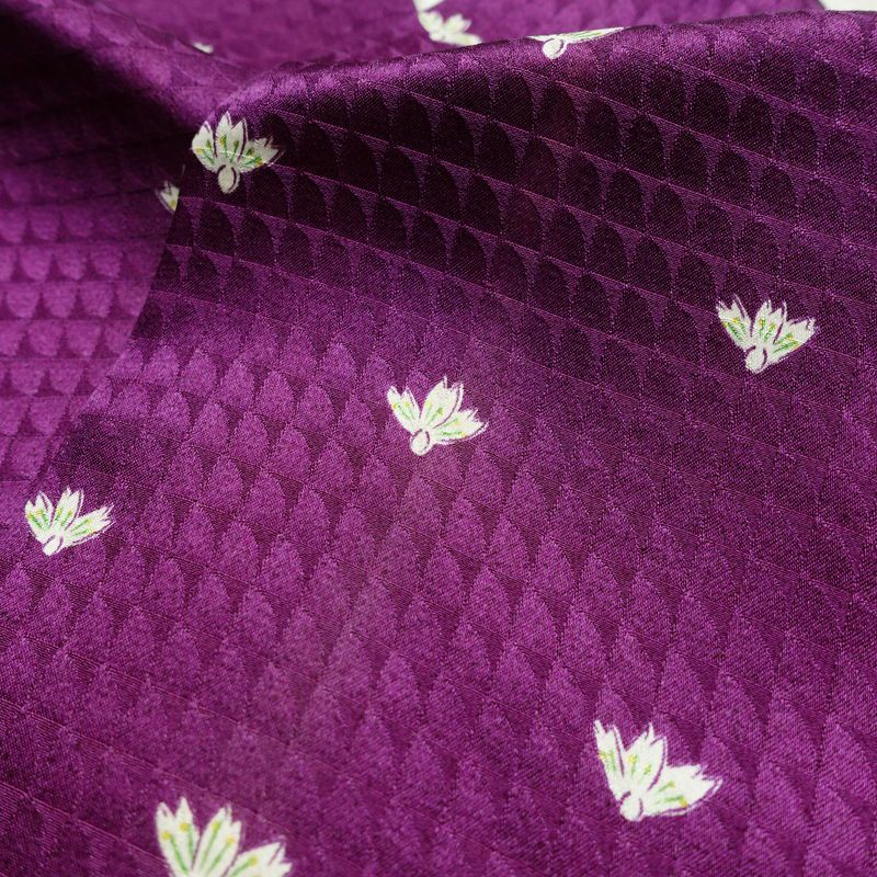 小紋 付下小紋 正絹 花柄 袷仕立て 身丈160cm 裄丈64.5cm リサイクル着物 着物 紫・藤色_画像17